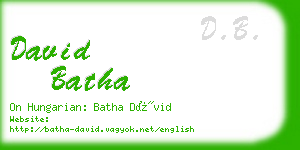 david batha business card